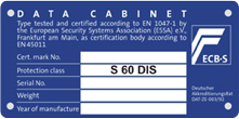 ECB-S Label Datensicherungsschrank