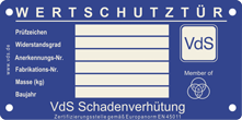 VdS zertifizierte Wertschutztür